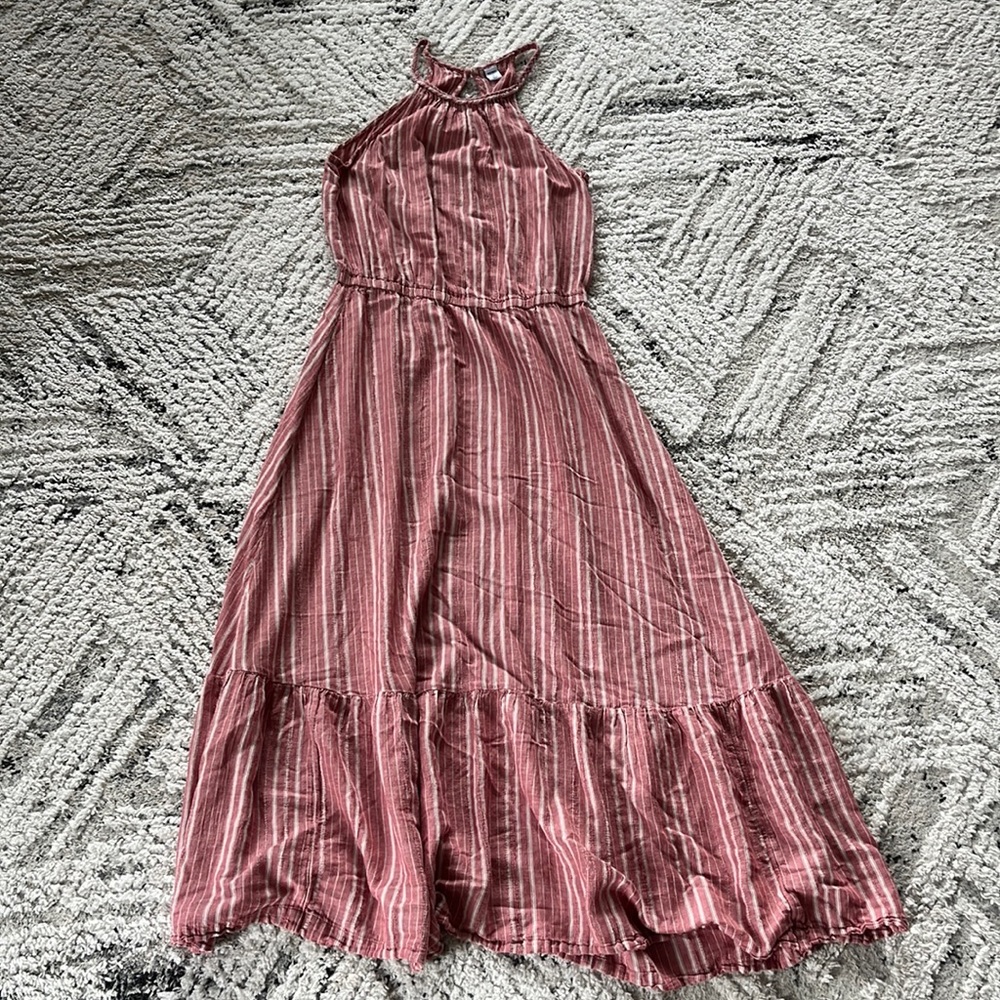 Blush Pink & Cream Maxi Dress